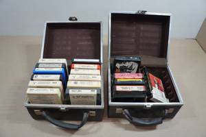 Vintage 8-Track Tapes and Carry Cases - Signed Boxcar Willie, Billy Joel, Neil Diamond