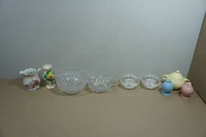 Vintage Vase, Salt & Pepper Shakers and Glassware
