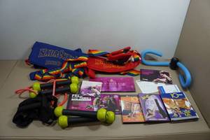 Assorted Workout Gear - Weights, DVDs, Bags