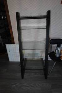 BellO Metal Frame Component Rack with Glass Shelves