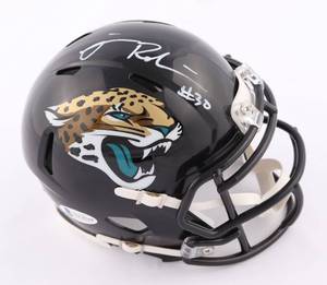 James Robinson Signed Jaguars Speed Mini Helmet (Beckett COA)