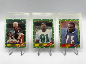 1986 Topps Boomer Esiason, Reggie White & Bruce Smith Football Card Lot