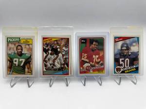 1984, 1987 & 1988 Topps Football Card Lot Featuring Walter Payton, Christian Okoye Rookie Card & Mike Singletary