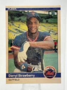 1984 Fleer Darryl Strawberry Rookie Card - THE CASE IS SCRATCHED IN THE PHOTOS