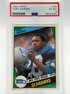 1984 Topps Curt Warner PSA 6 EX-MT Football Card
