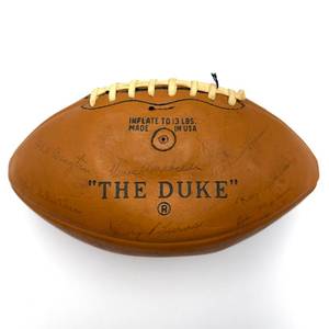 1967 Green Bay Packers Super Bowl I Team-Signed Wilson “The Duke” Football Featuring Vince Lombardi, Bart Starr, Ray Nitschke, Jerry Burns & Multiple Packers Legends; Approx. $8,000-$15,000+ Current Market Value