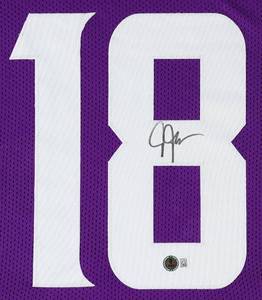 Justin Jefferson Signed Custom Framed Jersey Display (Beckett)