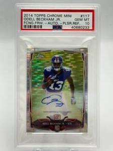 2014 Topps Chrome Mini Odell Beckham Jr. Pulsar Refractor Auto Rookie Card PSA 10 GEM MINT