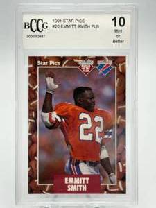 1991 Star Pics Emmitt Smith Flashback Card BCCG 10 Mint or Better