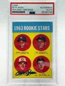 1963 Topps Rookie Stars Card Signed by Pete Rose PSADNA Certified Auto