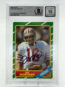 1986 Topps Joe Montana Signed Card Beckett Authenticated Auto 10