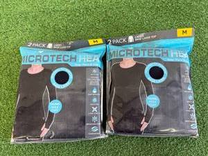 2 New 2 Packs Microtech Ladies Base Layer Tops Size M