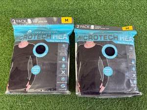 2 New 2 Packs Microtech Ladies Base Layer Tops Size M