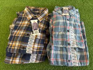 4 New Mens Lucky Brand Plaid Shirts Size S