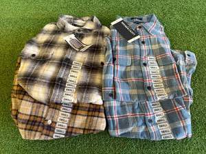 4 New Mens Lucky Brand Plaid Shirts Size S
