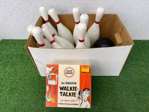 Sun Mark Walkie Talkies & Plastic Bowling Set