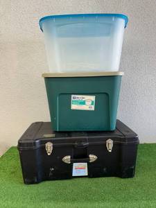 23.5 Gallon Plastic Storage Locker & 2 Totes with Lids