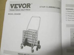Vevor collapsible shopping cart...
