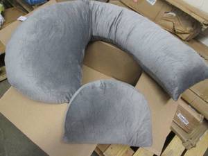 Gray lounge and neck pillow...