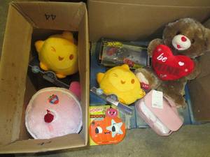 Lot of plush toys and other kids go...