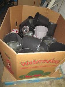 Pallet lot of plastic planters and ...