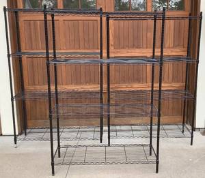 Three Black Wire 4 Shelf Systems