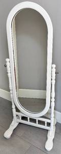 White Legacy Swivel Full Length Wood Floor Mirror