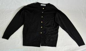 Vintage Burberrys Black Cardigan Sweater - 100% Merino Wool - Made in England