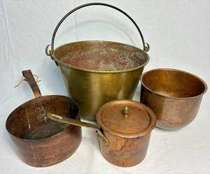 Vintage Copper and Brass Cooking Collection