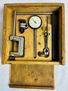 Vintage Craftsman 3868 Plunger Dial Indicator Test Set in Dovetail Wooden Box