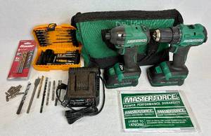 Masterforce 20 volt Cordless Brushless Drill Driver and Impact Driver Set