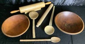 Vintage Wooden Kitchen Tools Bundle