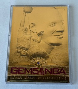 Michael Jordan Gems of the NBA 23kt Hold 1997 Flair Showcase Legacy Collection Limted Edition Basketball Card