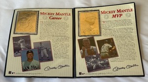 Mickey Mantle 2 23kt Gold Card Baseball Book