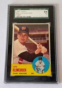 1963 Topps Lou Klimchock #542 High # SGC 84  7 NM Vintage Baseball Card