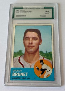 1963 Topps Goerge Brunet #538 High # Graded 8 NM-MT Vintage Baseball Card