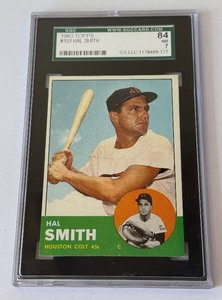 1963 Topps Hal Smith #153 SGC 84  7 NM Vintage Baseball Card