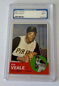 Bob Veale 1963 Topps #87 Graded 7 NM Vintage Baseball Card