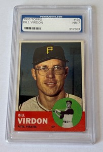 1963 Topps Bill Virdon #5 Graded 7 NM Vintage Baseball Card