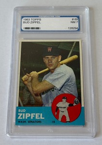 1963 Topps Bud Zipfel #69 Graded 7 NM Vintage Baseball Card