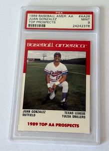 Juan Gonzalez XRC PSA 9 Mint 1989 Baseball America AA Top Prospects #AA26