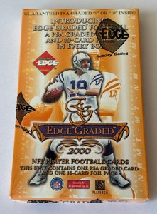 2000 Collectors Edge Graded Single and Pack Box - 1 PSA Card (10 or 9)  1 Pack, Factory Sealed Football Cards