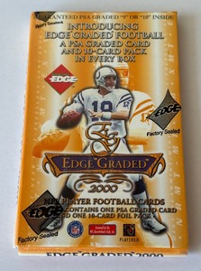 2000 Collectors Edge Graded Single and Pack Box - 1 PSA Card (10 or 9)  1 Pack, Factory Sealed Football Cards