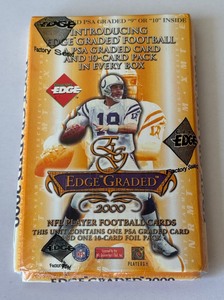 2000 Collectors Edge Graded Single and Pack Box - 1 PSA Card (10 or 9)  1 Pack, Factory Sealed Football Cards