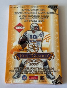2000 Collectors Edge Graded Single and Pack Box - 1 PSA Card (10 or 9)  1 Pack, Factory Sealed Football Cards