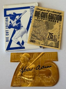 Hank Aaron 23kt Gold Die Cut Limted Edition 25th Anniversary 1999 Bleachers Baseball Card