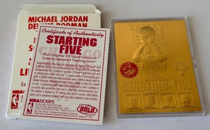 Michael Jordan and Chicago Bulls 23kt Gold 1997 Starting Five Limited Edition Basketball Card