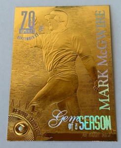 Mark McGwire 23kt Gold w Gemstone 70 Home Run Limited Edition Gems of a Season Baseball Card