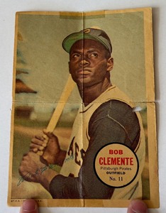 Roberto Clemente 1967 Topps Pin-Ups Poster #11 Vintage Baseball Card