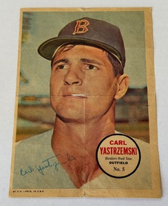 Carl Yastrzemski 1967 Topps Pin-Ups Poster #5 Vintage Baseball Card